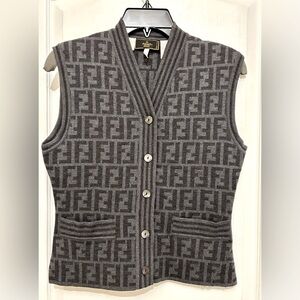 Vintage Fendi Zucca Monogram Sweater Vest
